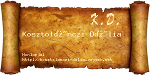 Kosztolánczi Dália névjegykártya